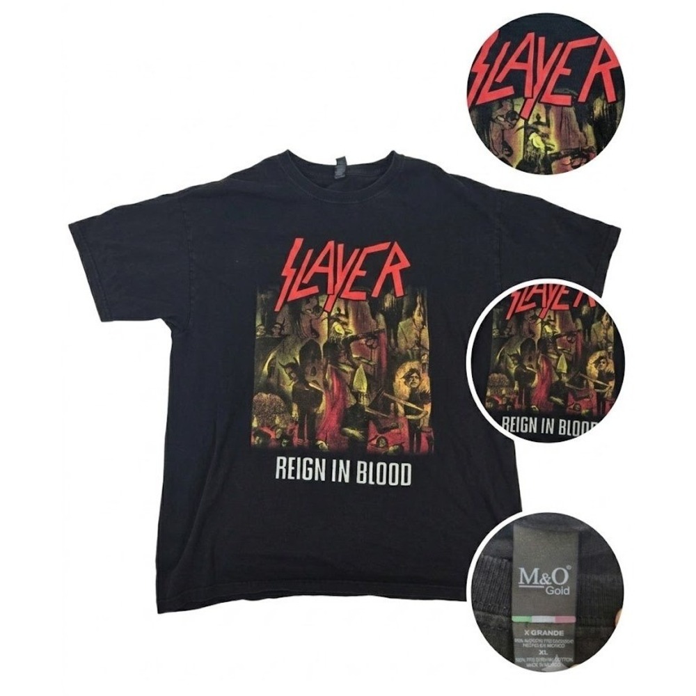 Slayer Reign in Blood‎ Band T Shirt Mens XL Black Thrash Metal Graphic Tee
